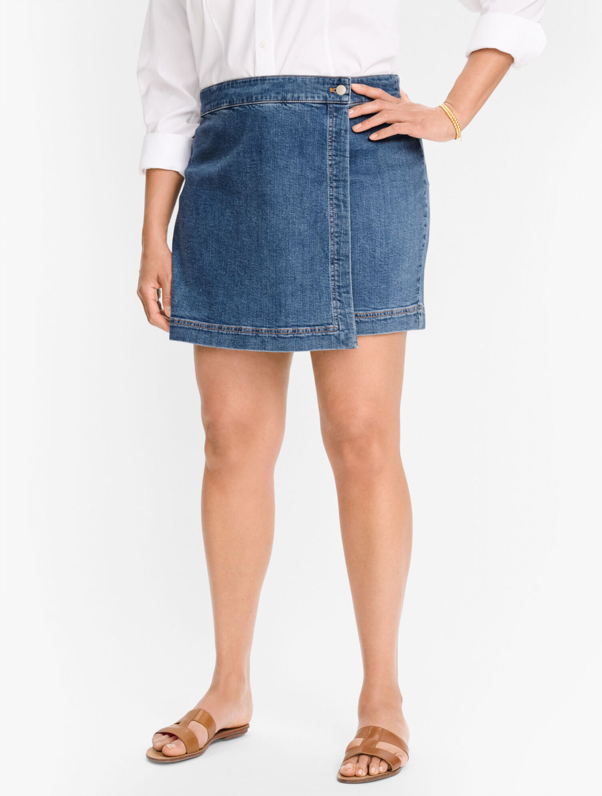 Talbots PLUS EXCLUSIVE SUMMERWEIGHT DENIM SKORT - ALESSIA WASH