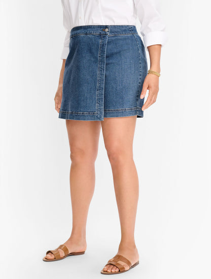 Talbots PLUS EXCLUSIVE SUMMERWEIGHT DENIM SKORT - ALESSIA WASH