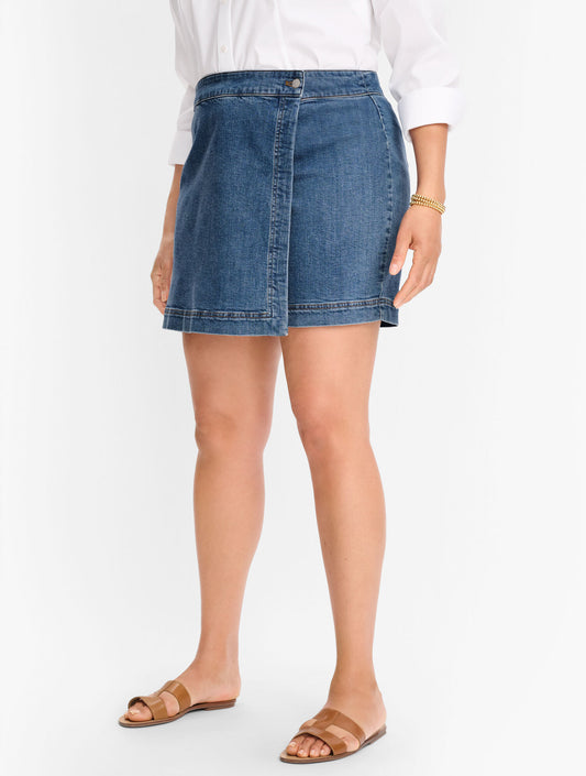 Talbots PLUS EXCLUSIVE SUMMERWEIGHT DENIM SKORT - ALESSIA WASH