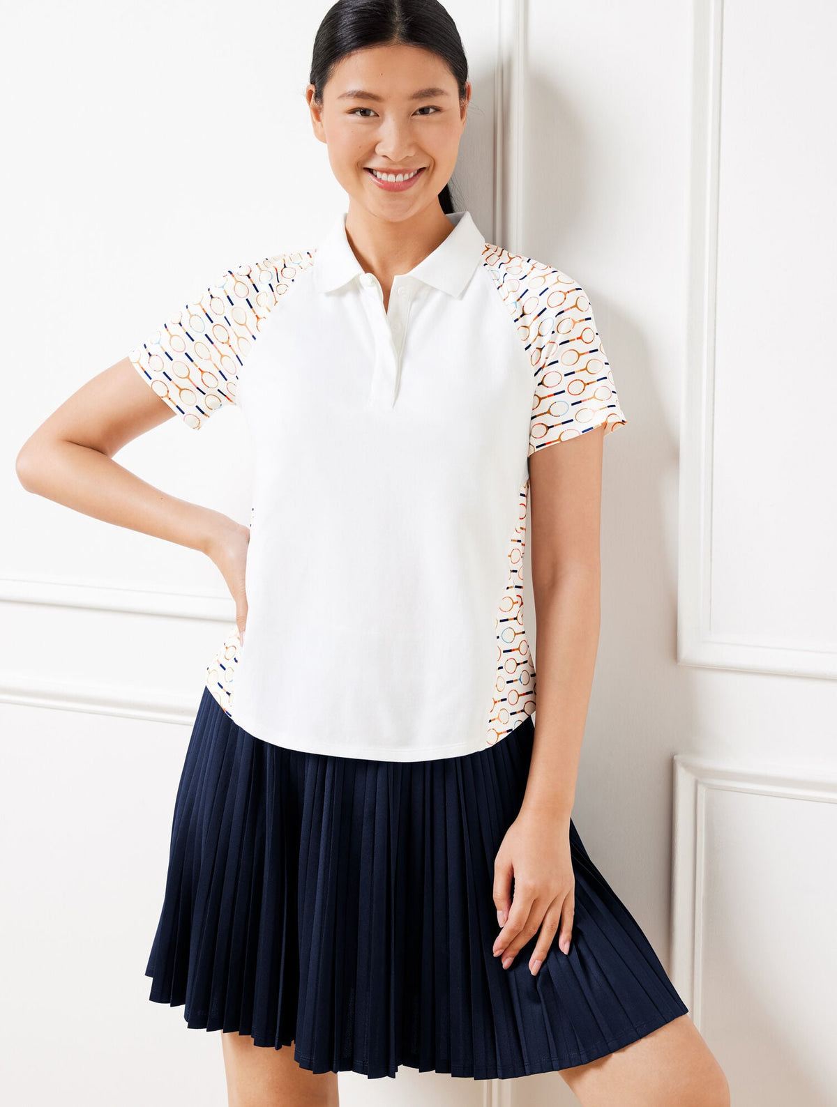 Talbots PIQUÉ SHORT SLEEVE POLO - TENNIS RACKET