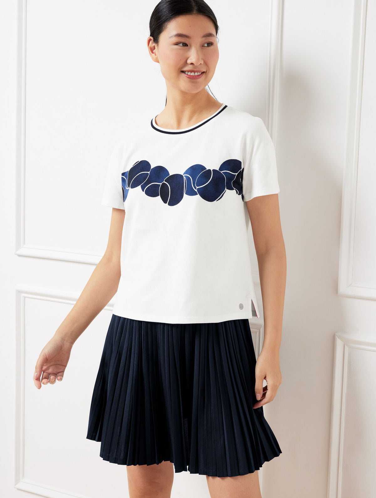 Talbots PIQUÉ OVERSIZED CREWNECK TEE - TENNIS BALL
