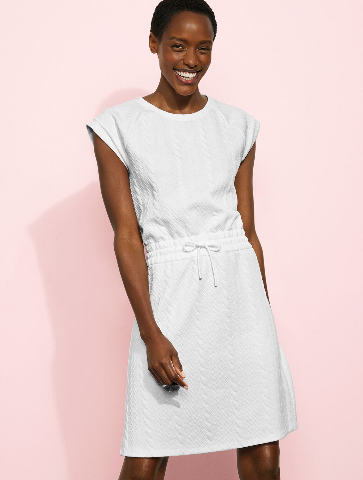 Talbots CREWNECK T-SHIRT DRESS - CABLE JACQUARD