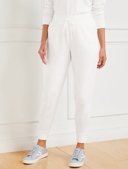 Talbots MODAL FRENCH TERRY CLASSIC EMBROIDERED CREST JOGGERS