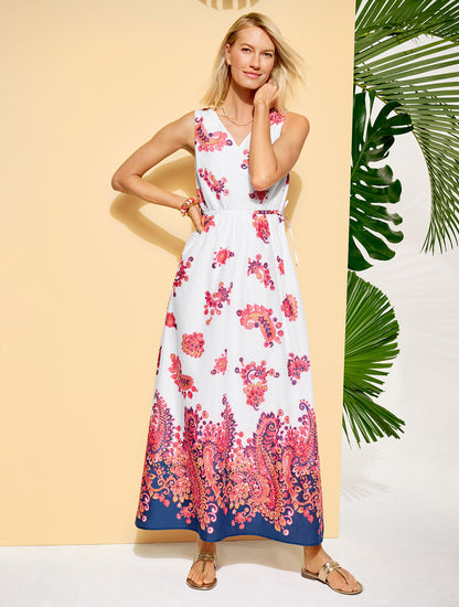 Talbots SIDE TIE MAXI DRESS - FLORAL PAISLEY
