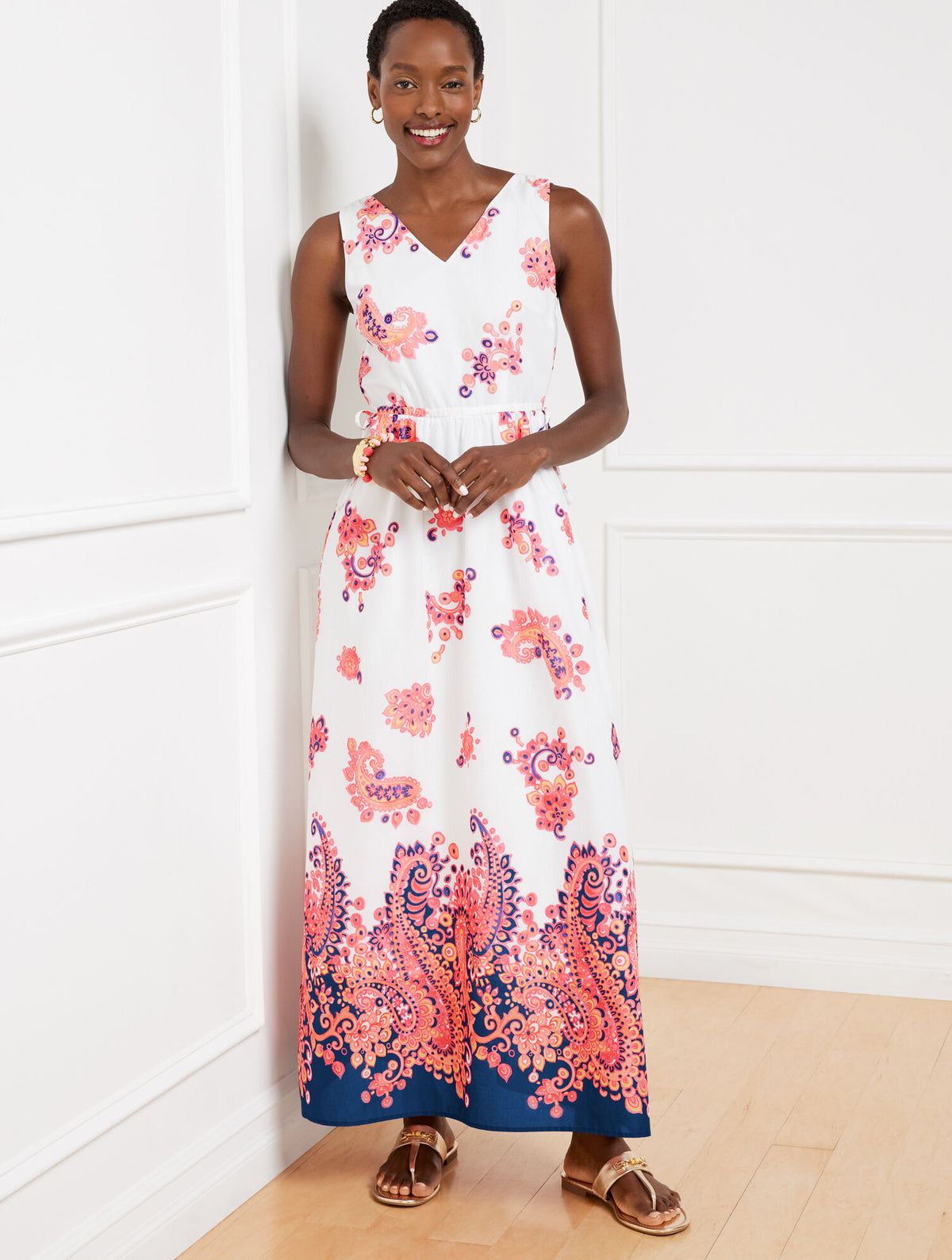 Talbots SIDE TIE MAXI DRESS - FLORAL PAISLEY