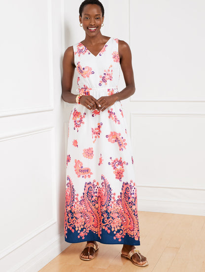 Talbots SIDE TIE MAXI DRESS - FLORAL PAISLEY