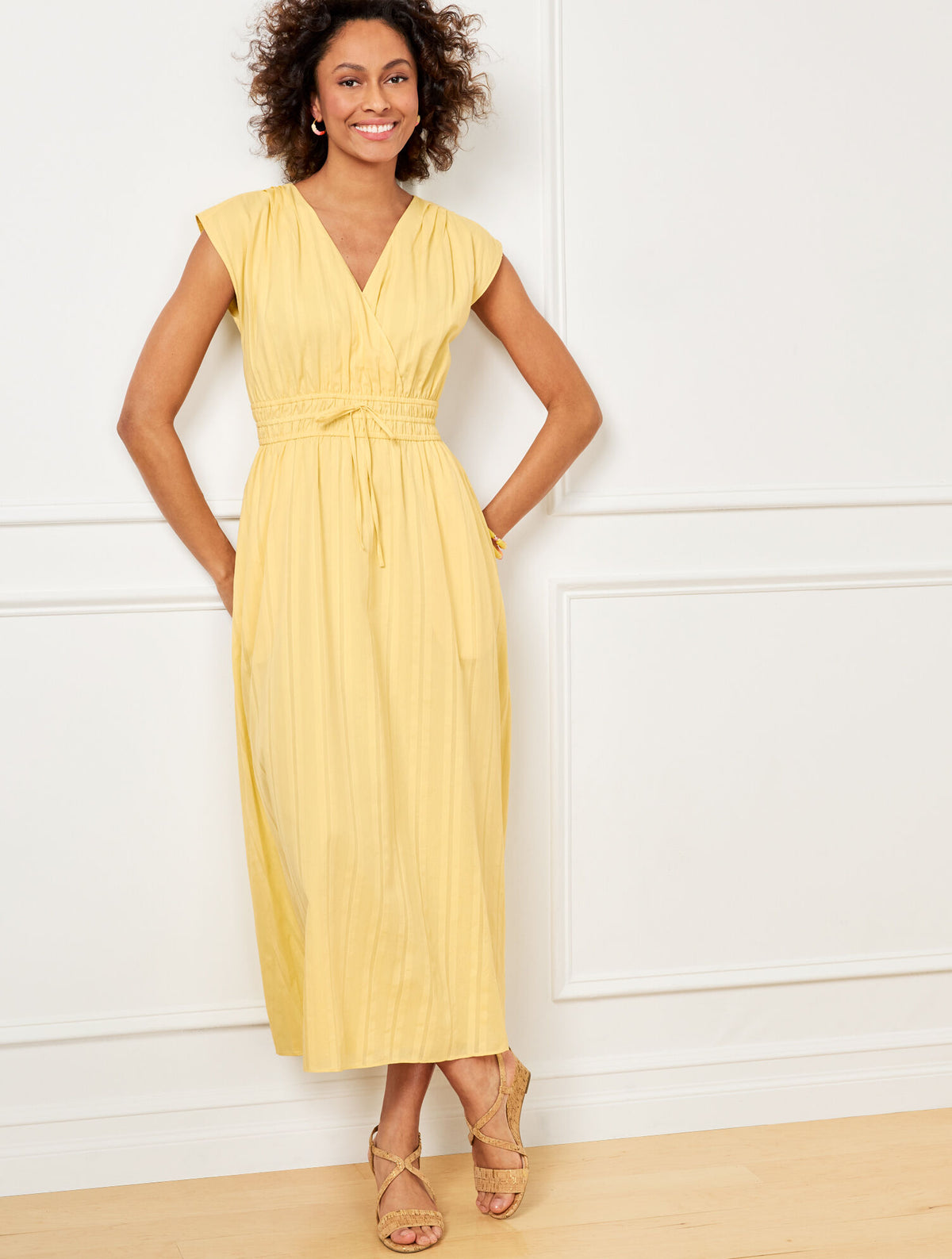 Talbots V-NECK MIDI DRESS