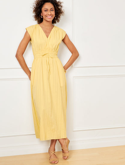 Talbots V-NECK MIDI DRESS