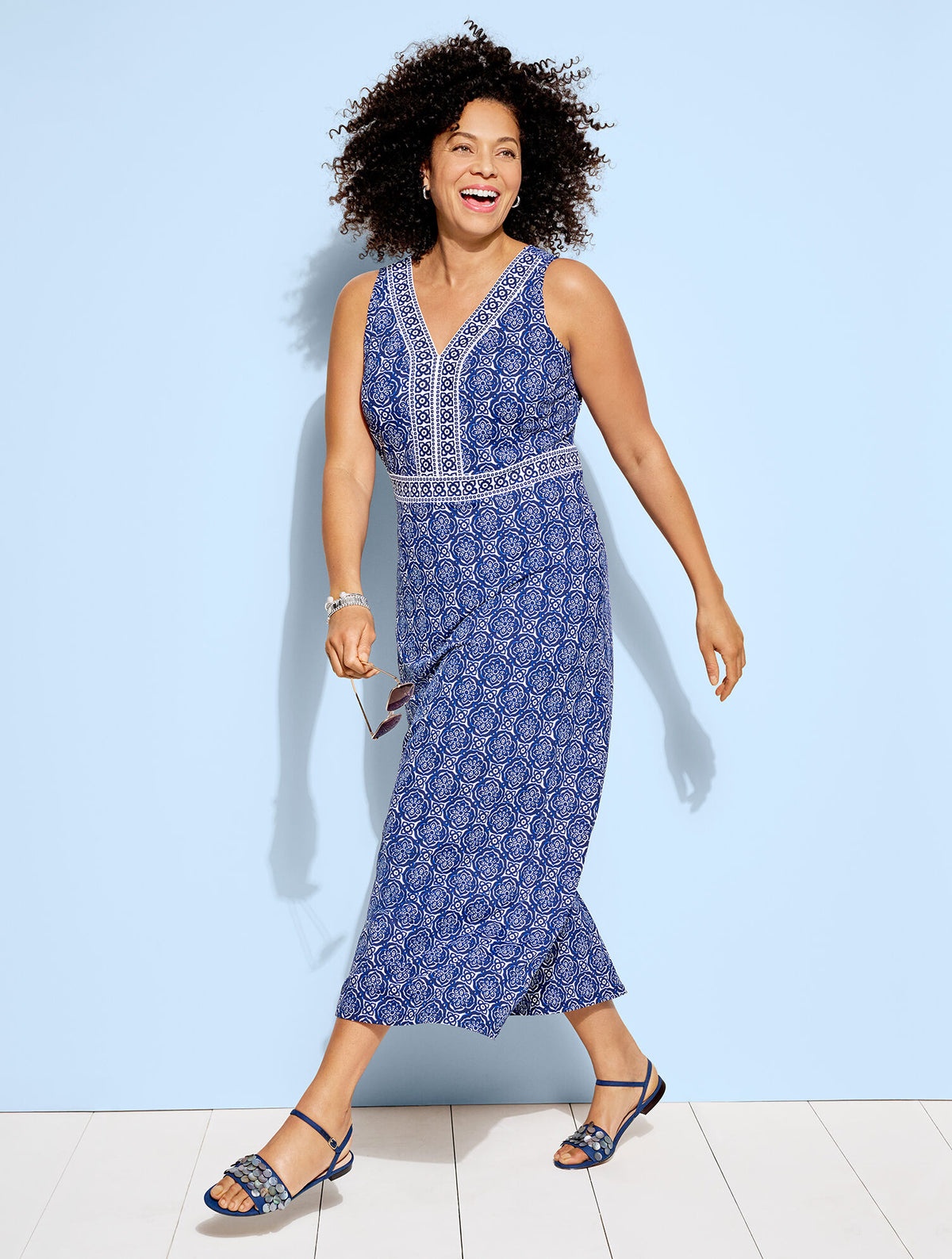 Talbots EFFORTLESS JERSEY MAXI DRESS - PRETTY MEDALLION