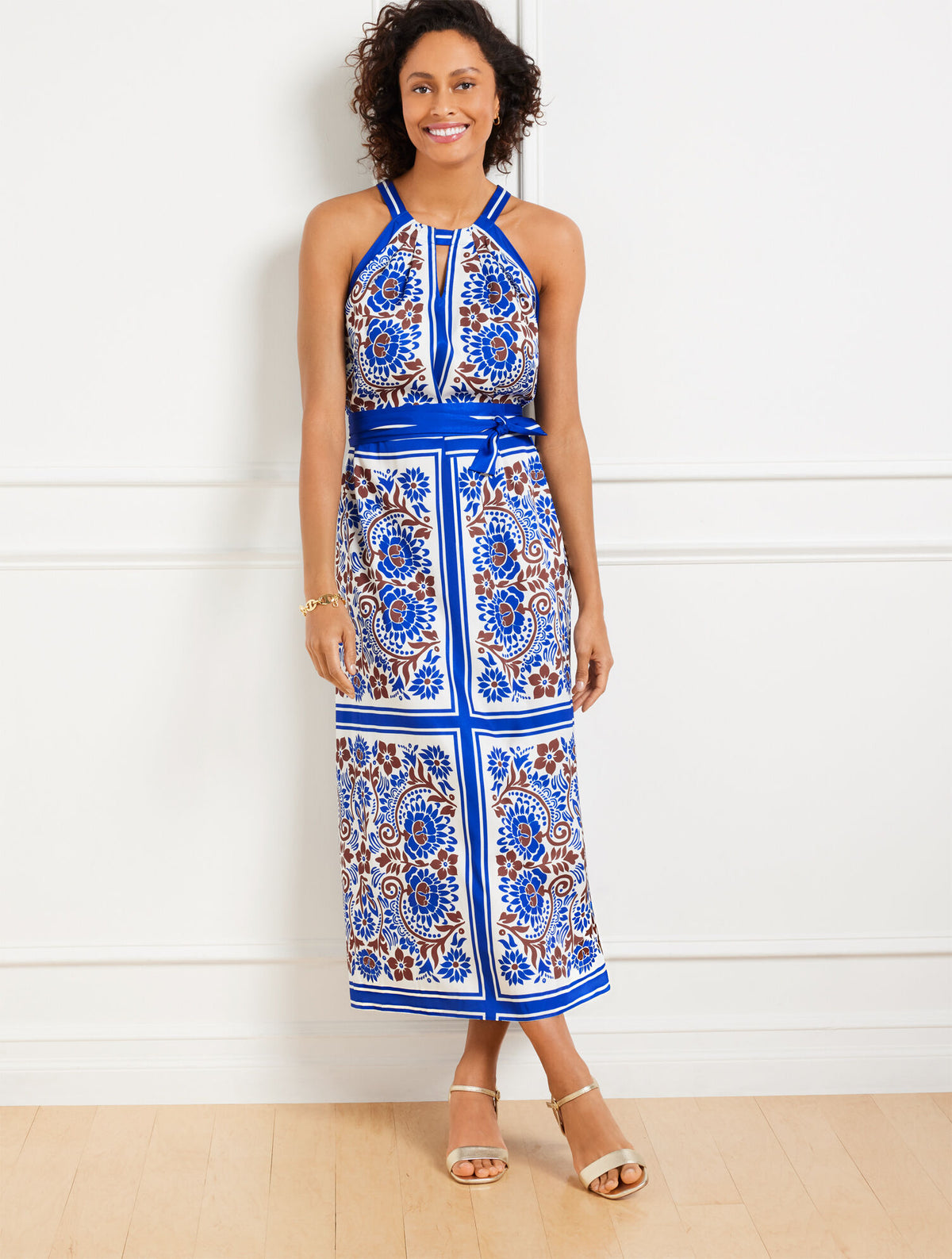 Talbots HALTER MAXI DRESS - BICOLOR FLORAL