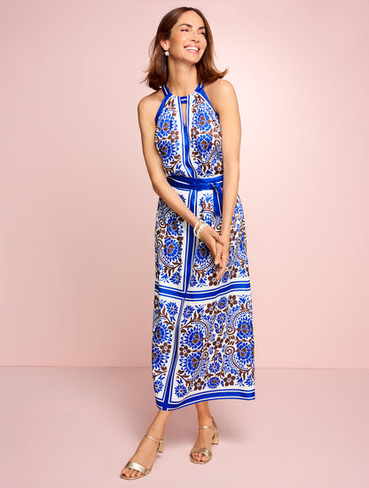 Talbots HALTER MAXI DRESS - BICOLOR FLORAL