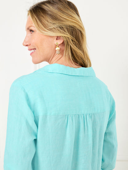 Talbots LONG SLEEVE LINEN KAFTAN SHIRTDRESS
