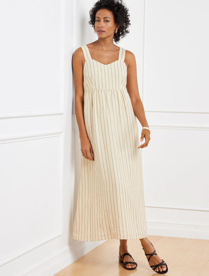 Talbots SLEEVELESS LINEN MAXI DRESS - RIVIERA STRIPE