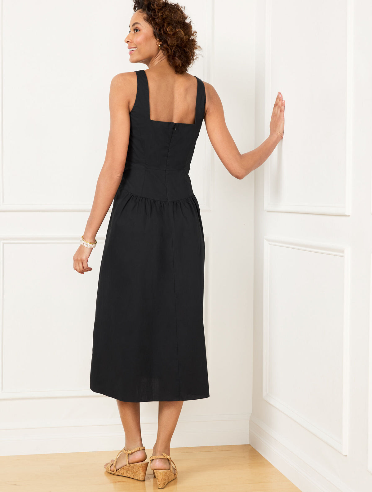 Talbots MODERN POPLIN FIT & FLARE DRESS