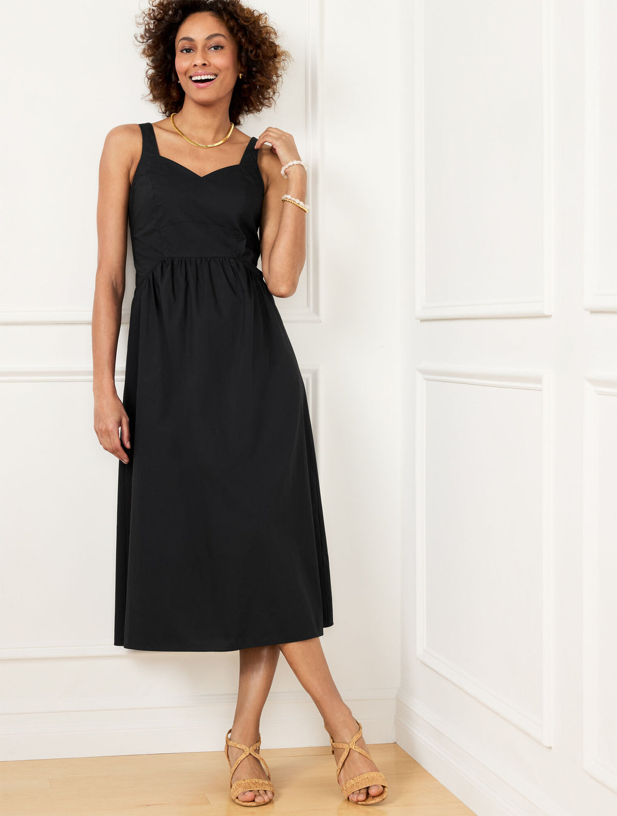 Talbots MODERN POPLIN FIT & FLARE DRESS
