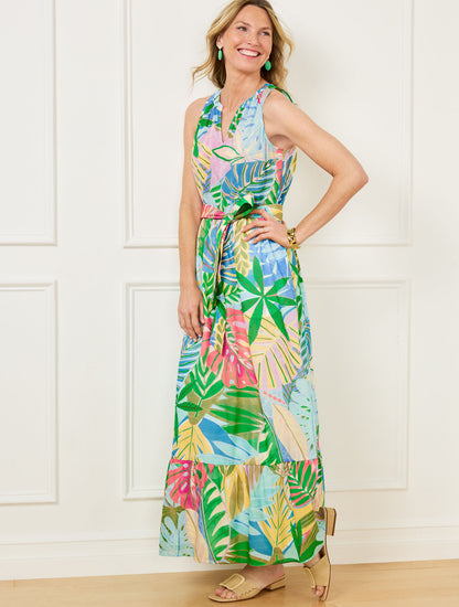 Talbots FIT & FLARE DRESS - PARADISE FOLIAGE