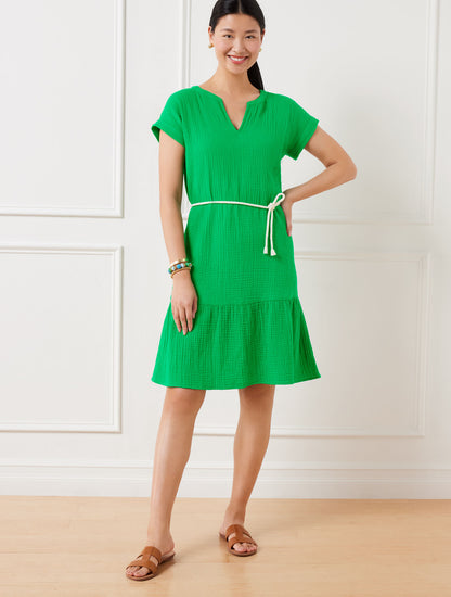 Talbots DROP WAIST GAUZE SHIFT DRESS