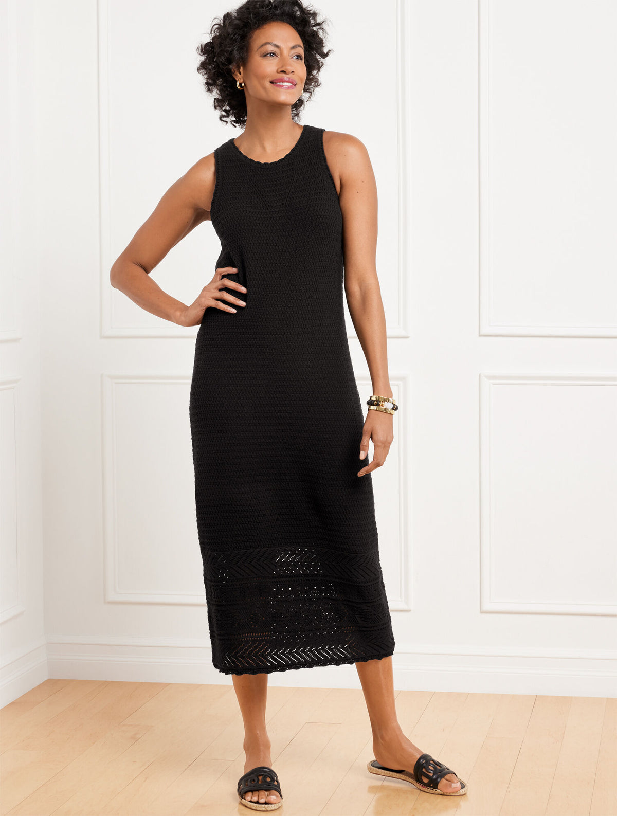 Talbots CROCHET POINTELLE MIDI DRESS