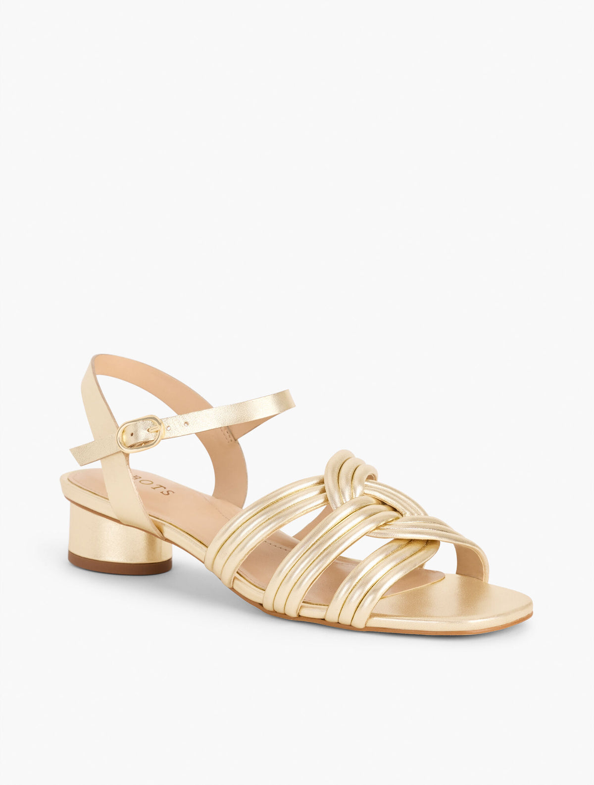 Talbots ADINA NAPPA BLOCK HEEL SANDALS - METALLIC