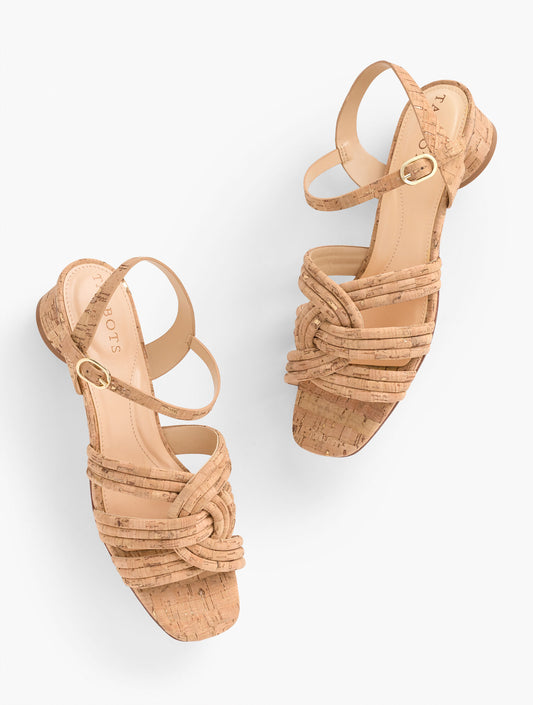 Talbots ADINA CORK BLOCK HEEL SANDALS