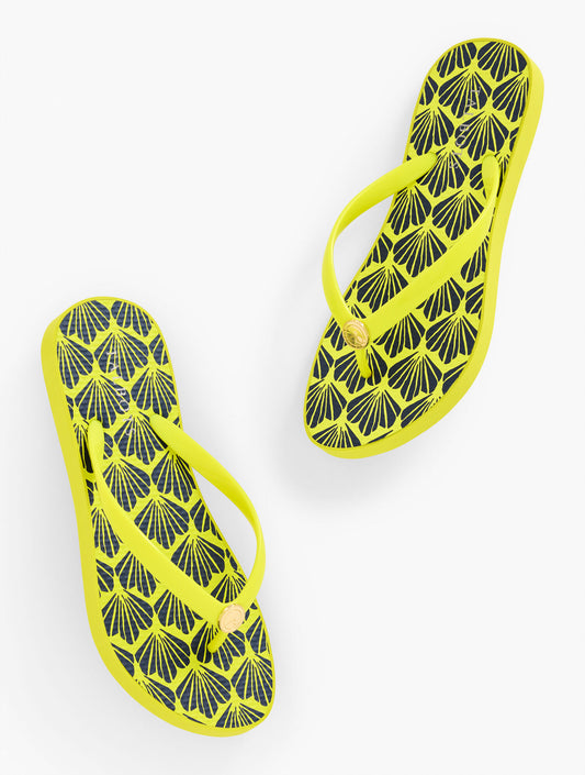 Talbots BEA MOLDED THONG FLIP FLOPS - AQUA CLUB FIJI SHELLS