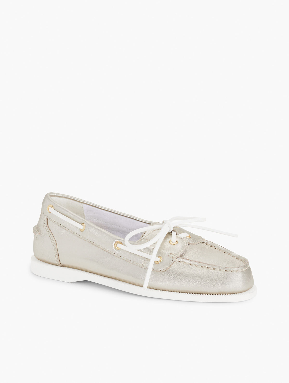 Talbots FINLEY METALLIC NAPPA BOAT SHOES
