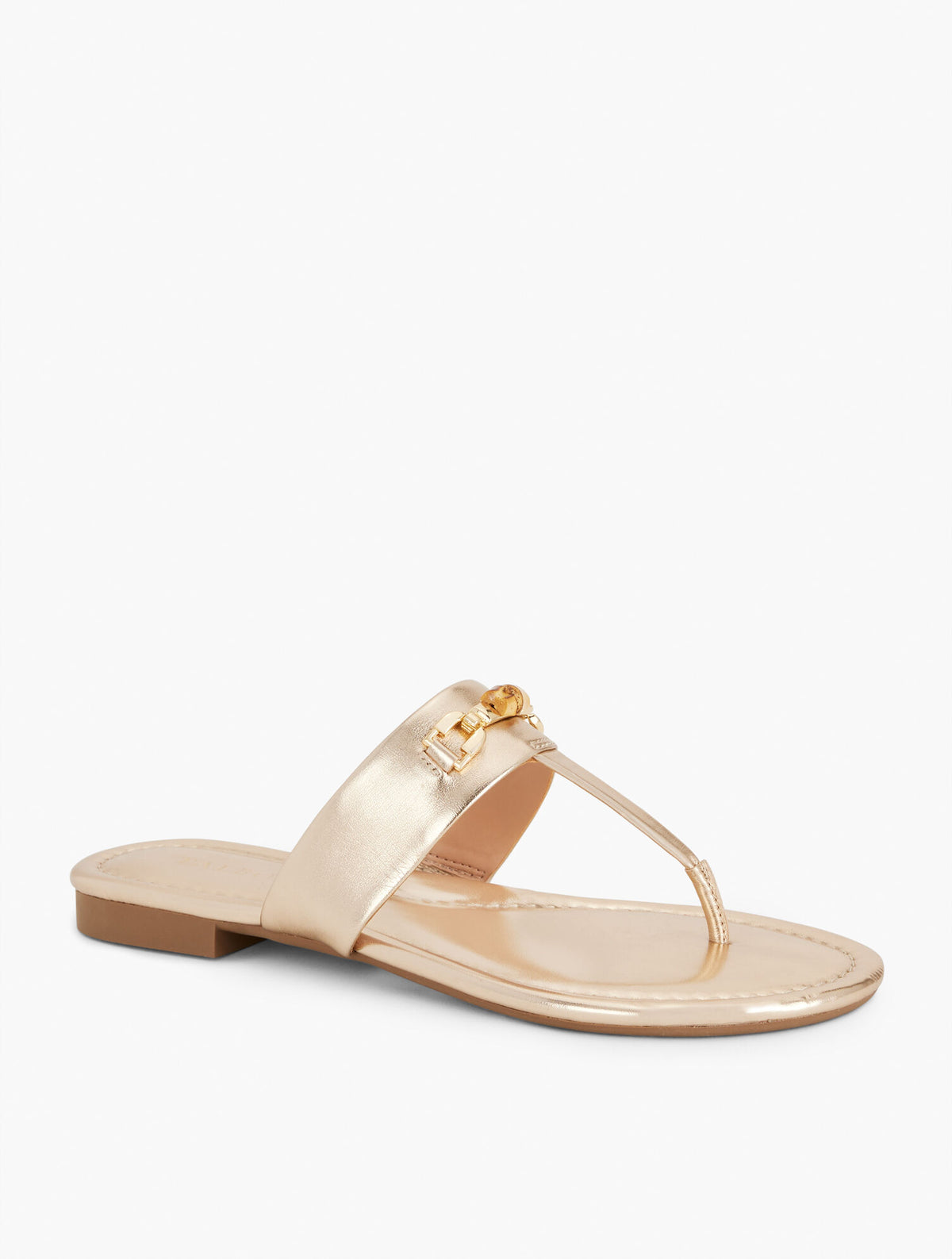 Talbots GIA BAMBOO METALLIC THONG SANDALS