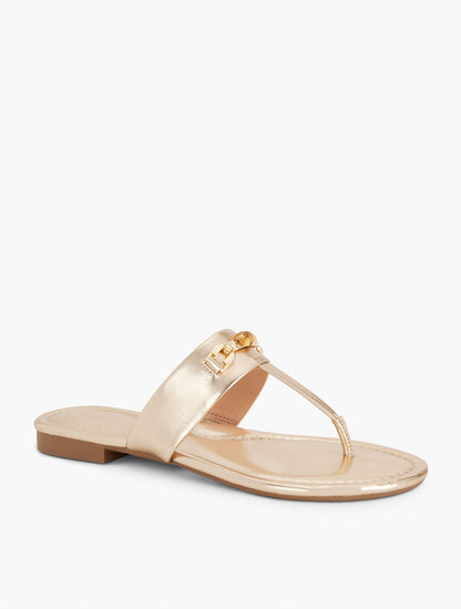 Talbots GIA BAMBOO METALLIC THONG SANDALS