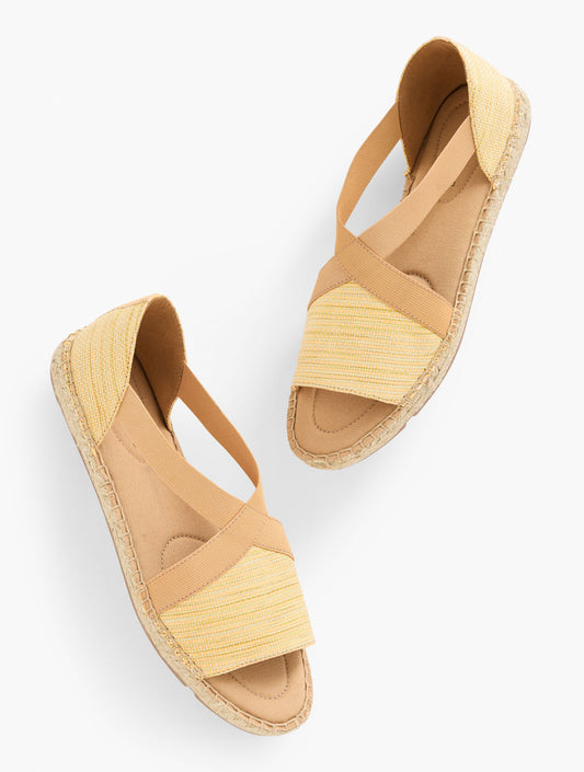 Talbots ILYSSA ELASTIC STRAW ESPADRILLE FLATS - CORN SILK