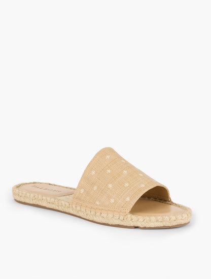 Talbots ILYSSA RAFFIA ESPADRILLE SLIDES - POLKA DOT