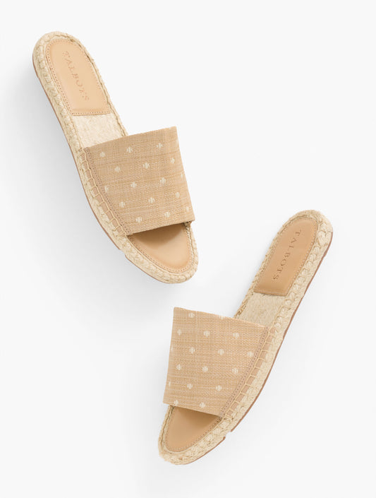 Talbots ILYSSA RAFFIA ESPADRILLE SLIDES - POLKA DOT
