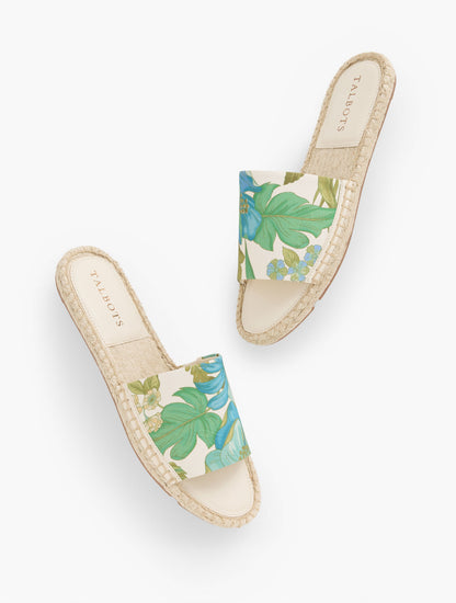 Talbots ILYSSA CANVAS ESPADRILLE SLIDES - FLORAL