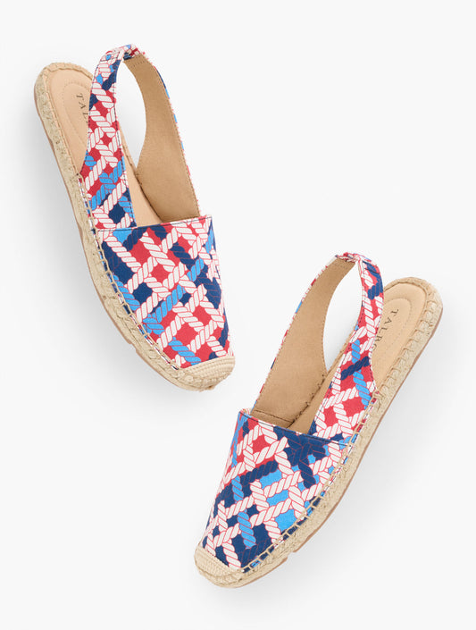 Talbots IZZY SLINGBACK ESPADRILLE FLATS - ROPE PRINT