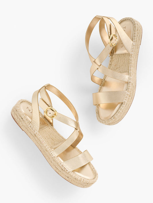 Talbots HESTER METALLIC NAPPA ESPADRILLE SANDALS