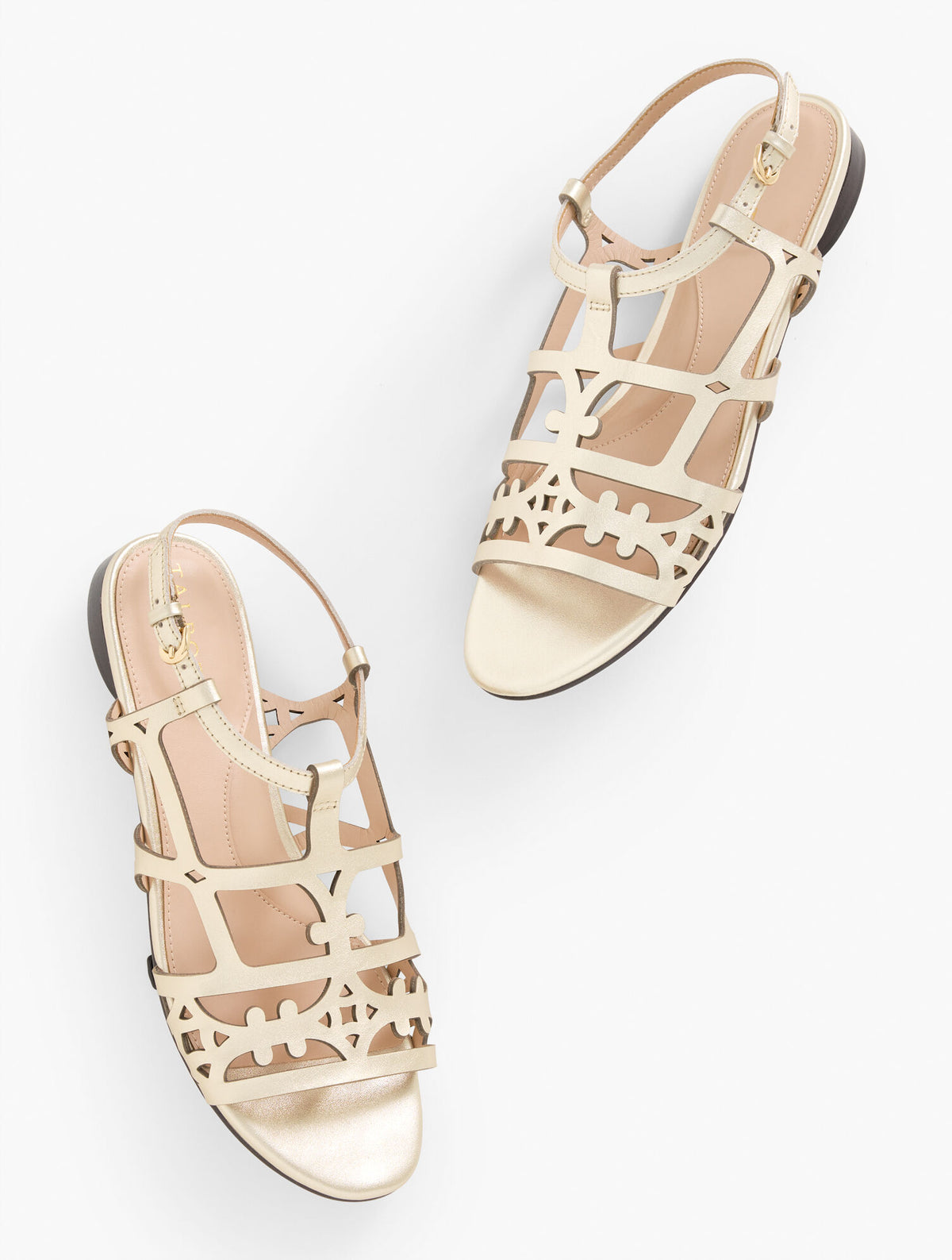 Talbots KALI LASER CUT VACHETTA METALLIC SANDALS