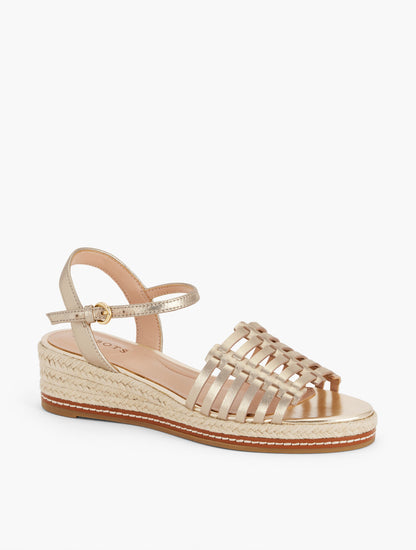 Talbots PAMELA METALLIC WOVEN NAPPA WEDGE SANDALS