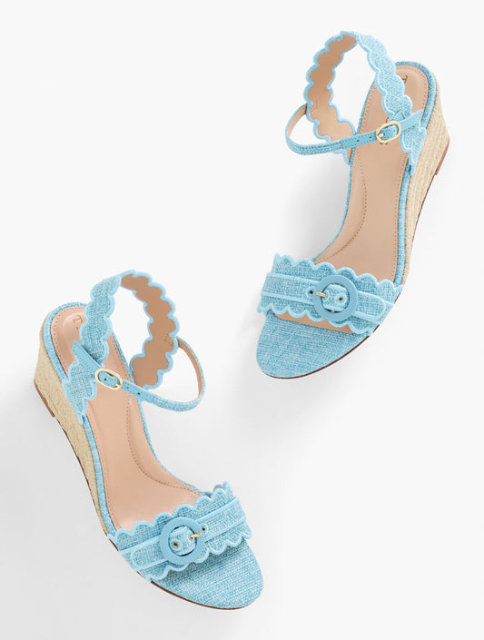 Talbots ROYCE SCALLOPED WEDGE SANDALS