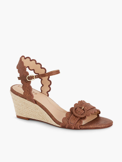 Talbots ROYCE SCALLOPED RAFFIA WEDGE SANDALS