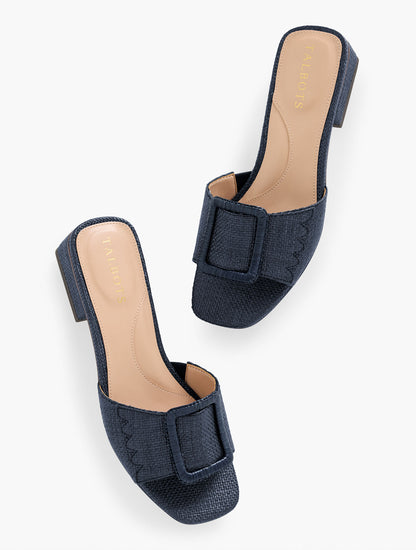 Talbots VIV BUCKLE RAFFIA SLIDES