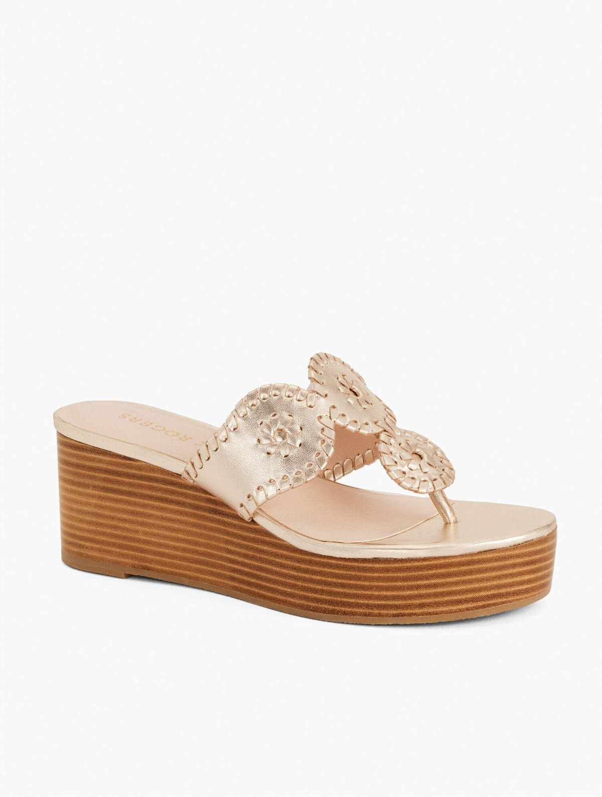 Talbots JACK ROGERS® KIMBERLY METALLIC NAPPA WEDGE SANDALS