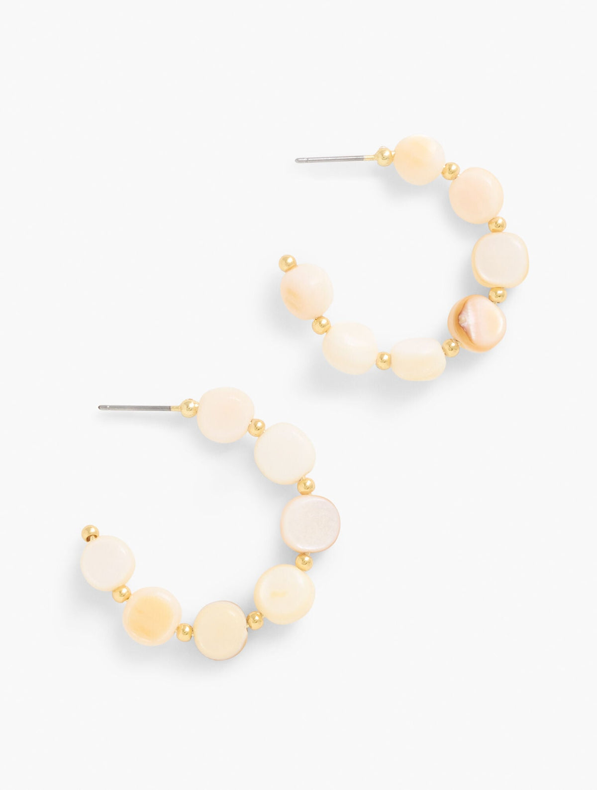 Talbots MOTHER-OF-PEARL BEADED HOOP EARRINGS