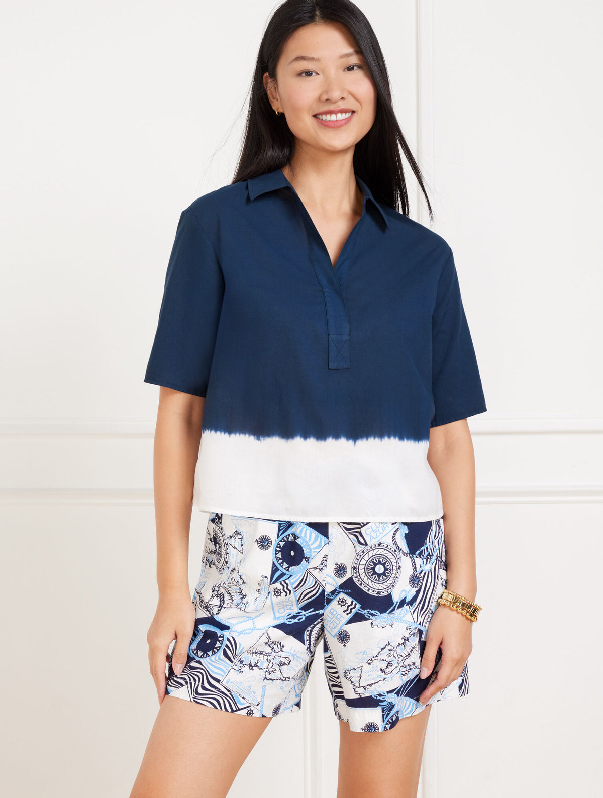 Talbots SHORT POPOVER - DIP-DYE