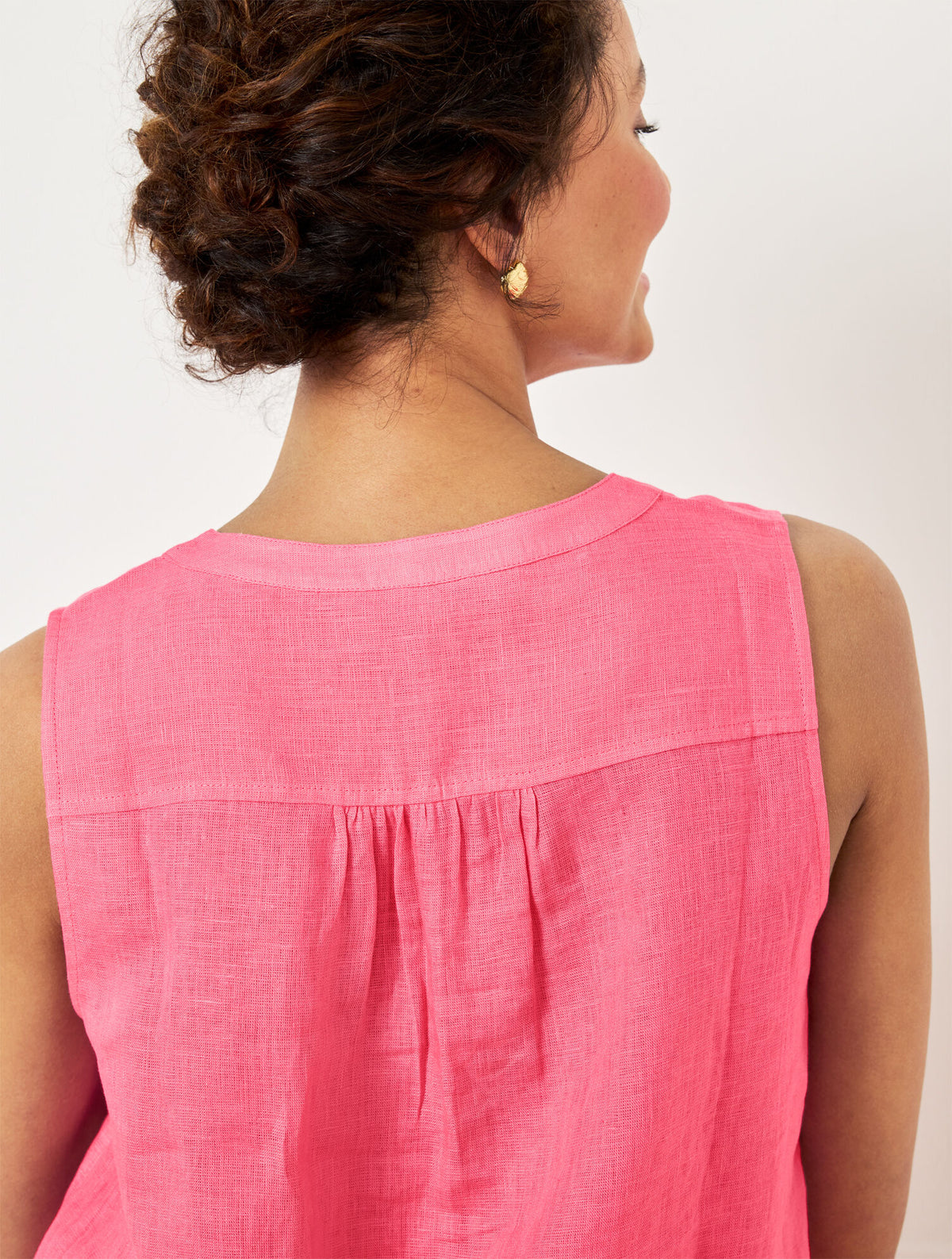 Talbots LINEN BAND COLLAR SHELL