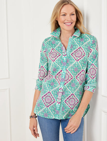 Talbots MODERN CLASSIC SHIRT - MONACO TILES
