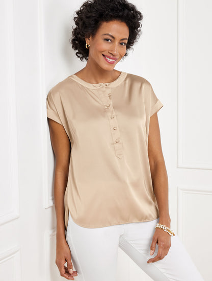 Talbots SOFT SATIN CHARMEUSE TOP