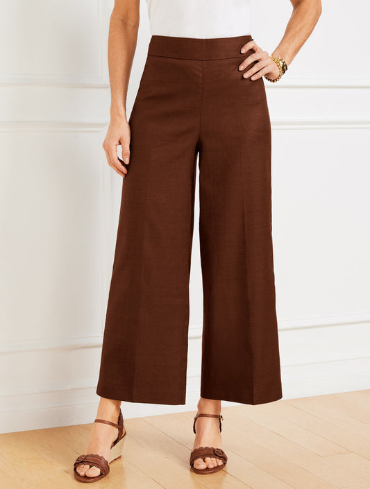 Talbots WIDE CROP LINEN BLEND PANTS