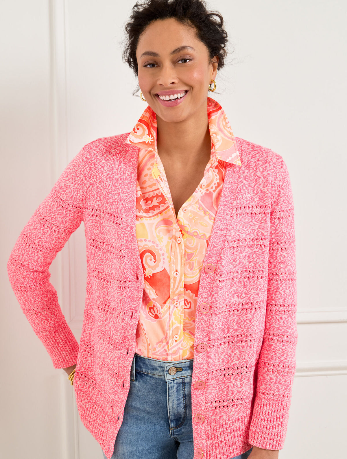 Talbots V-NECK GIRLFRIEND CARDIGAN - MARL