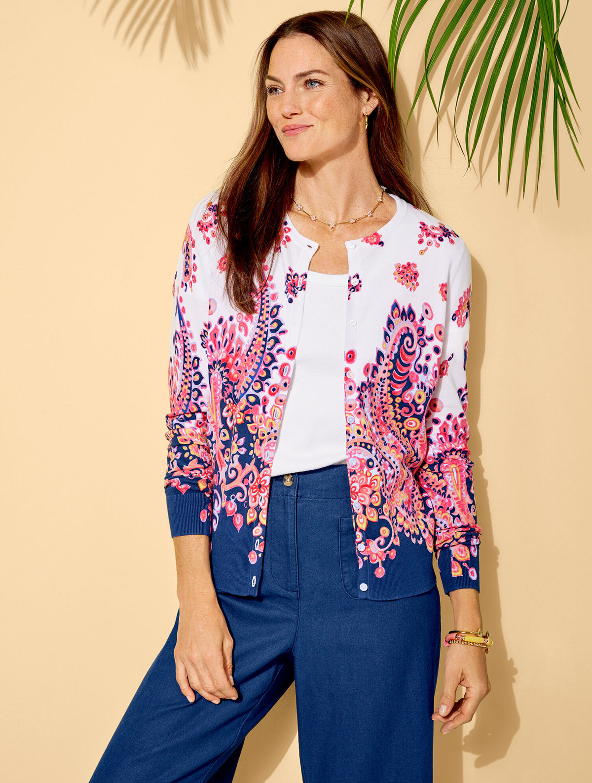 Talbots CHARMING CARDIGAN - FLORAL PAISLEY