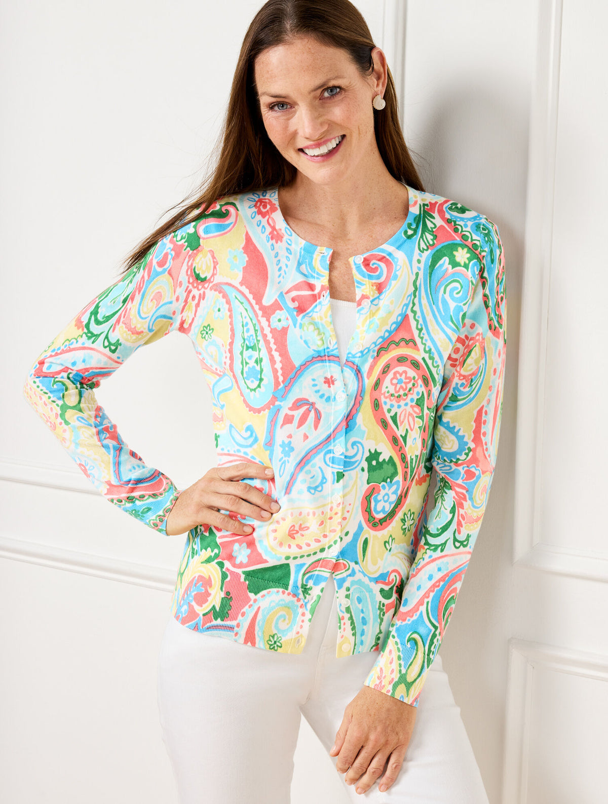 Talbots CHARMING CARDIGAN - VIBRANT PAISLEY