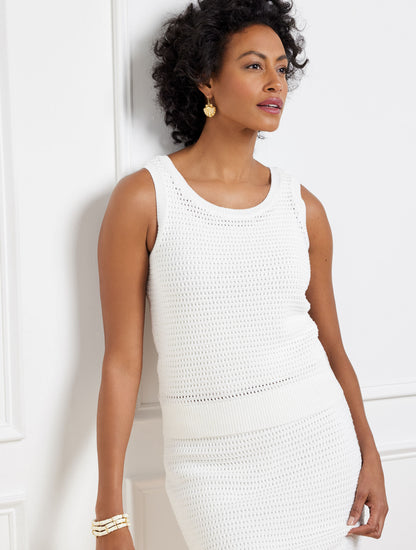 Talbots CROCHET POINTELLE SCOOP NECK SHELL
